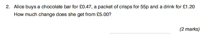 Question 2 - King’s College Junior School – 13 Plus Maths Non-Calculator Paper 2 2023