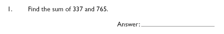 Question 1 - King’s College School – Mathematics Section A 11+ & Pre-test Specimen paper for 2020