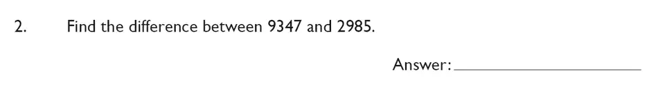 Question 2 - King’s College School – Mathematics Section A 11+ & Pre-test Specimen paper for 2020