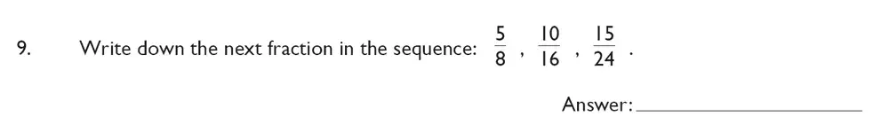 Question 9 - King’s College School – Mathematics Section A 11+ & Pre-test Specimen paper for 2020