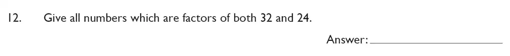 Question 12 - King’s College School – Mathematics Section A 11+ & Pre-test Specimen paper for 2020
