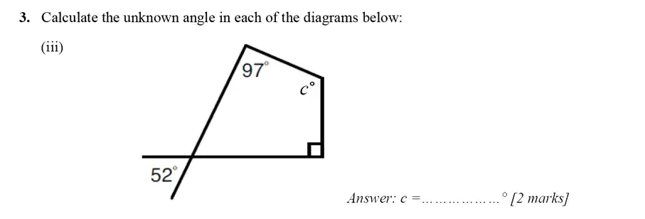 Question 3(iii) - Merchant Taylors’ School – 13 Plus Maths Entrance Exam 2017