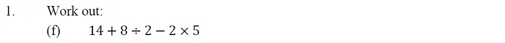 Question 1(f) - Oundle School – 13 Plus Maths Entrance Exam 2013