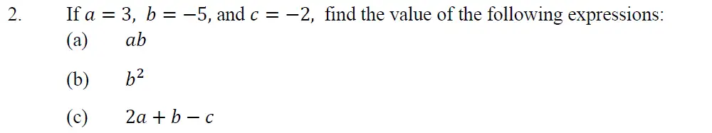 Question 2(a,b,c) - Oundle School – 13 Plus Maths Entrance Exam 2013