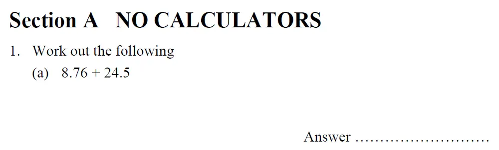 Question 1(a) - Oundle School – 13 Plus Maths Entrance Exam 2014