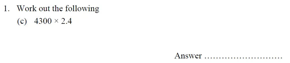 Question 1(c) - Oundle School – 13 Plus Maths Entrance Exam 2014