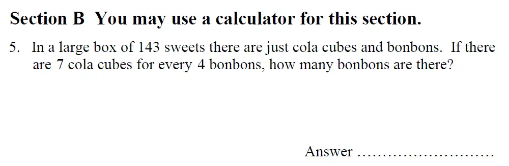 Question 5 - Oundle School – 13 Plus Maths Entrance Exam 2014