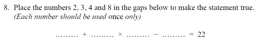 Question 8 - Oundle School – 13 Plus Maths Entrance Exam 2014