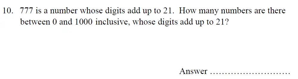Question 10 - Oundle School – 13 Plus Maths Entrance Exam 2014