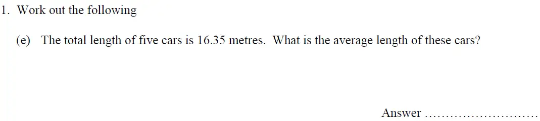 Question 1(e) - Oundle School – 13 Plus Maths Entrance Exam 2016