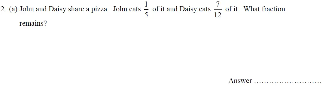 Question 2(a) - Oundle School – 13 Plus Maths Entrance Exam 2016