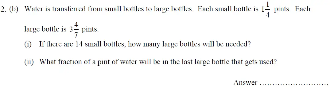 Question 2(b)(2(b)(i),2(b)(ii)) - Oundle School – 13 Plus Maths Entrance Exam 2016