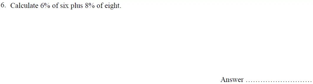 Question 6 - Oundle School – 13 Plus Maths Entrance Exam 2016