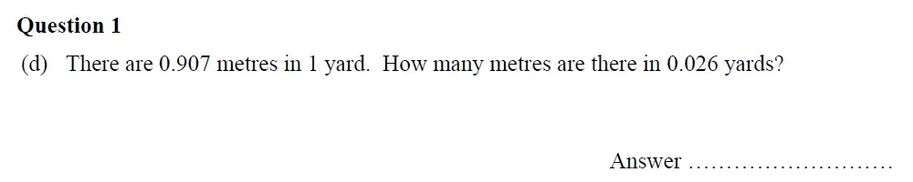 Question 1(d) - Oundle School – 13 Plus Maths Entrance Exam 2017