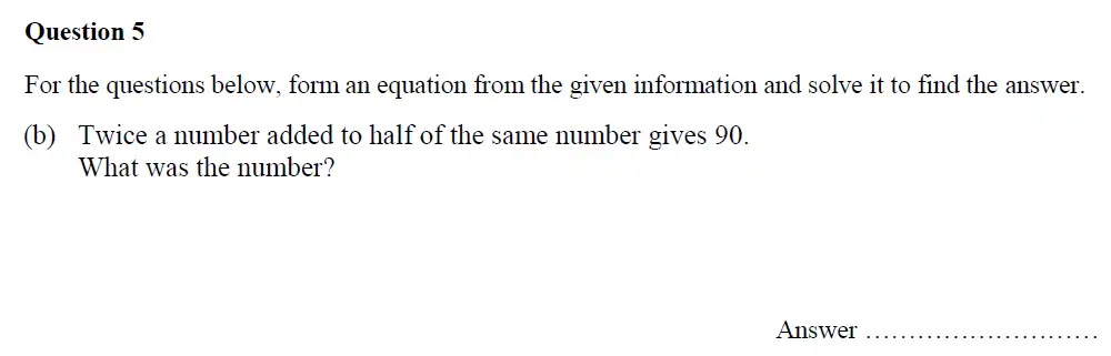 Question 5(b) - Oundle School – 13 Plus Maths Entrance Exam 2017