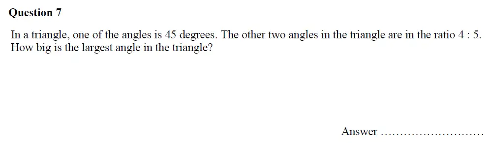 Question 7 - Oundle School – 13 Plus Maths Entrance Exam 2017