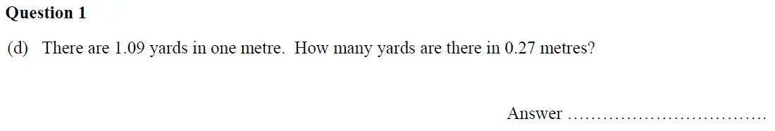 Question 1(d) - Oundle School – 13 Plus Maths Entrance Exam 2018