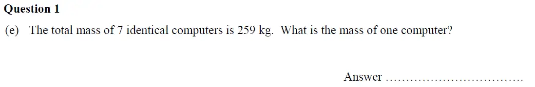 Question 1(e) - Oundle School – 13 Plus Maths Entrance Exam 2018