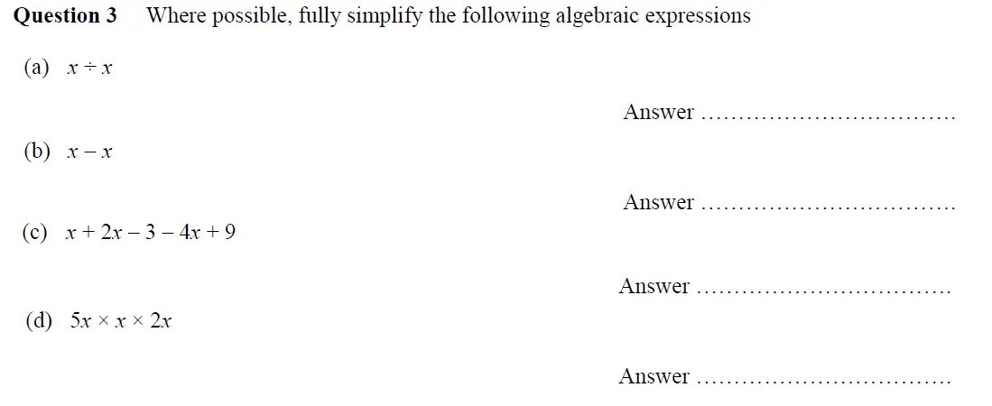 Question 3(a,b,c,d) - Oundle School – 13 Plus Maths Entrance Exam 2018