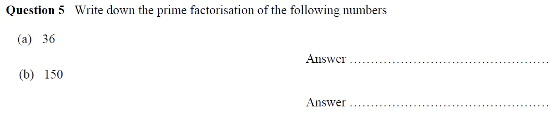 Question 5(a,b) - Oundle School – 13 Plus Maths Entrance Exam 2018