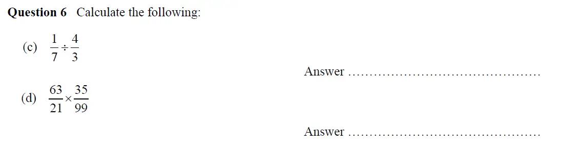 Question 6(c,d) - Oundle School – 13 Plus Maths Entrance Exam 2018