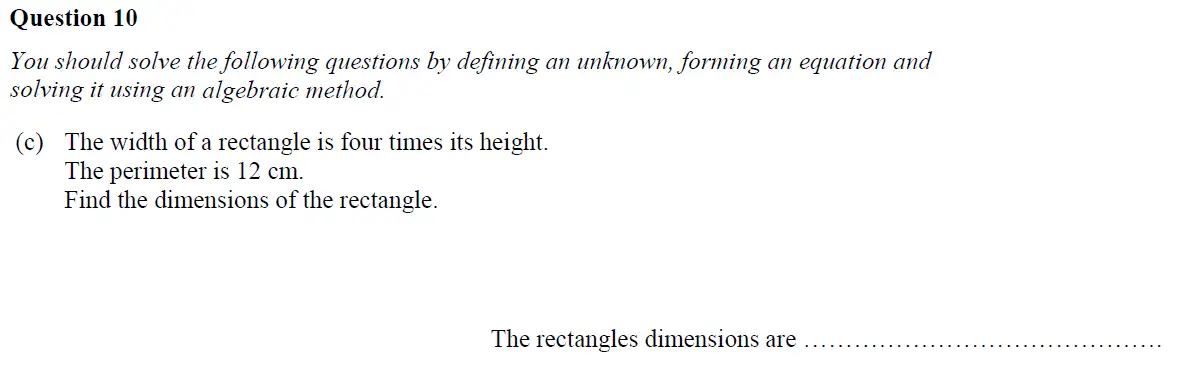 Question 10(c) - Oundle School – 13 Plus Maths Entrance Exam 2018