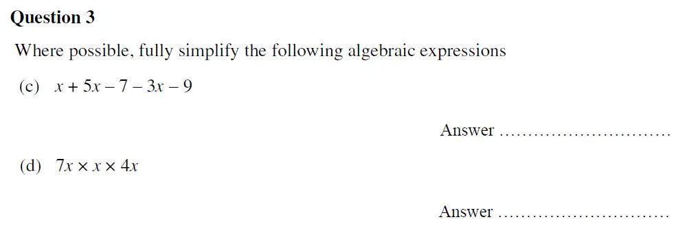 Question 3(c,d) - Oundle School - 13 Plus Maths Entrance Exam 2020
