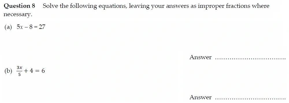 Question 08(a, b) - Oundle School - 13 Plus Maths Entrance Exam Paper 2022