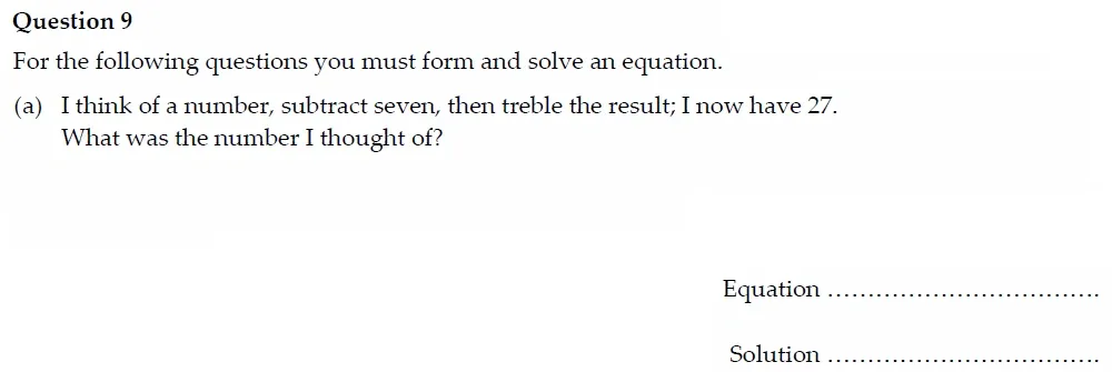 Question 09(a) - Oundle School - 13 Plus Maths Entrance Exam Paper 2022