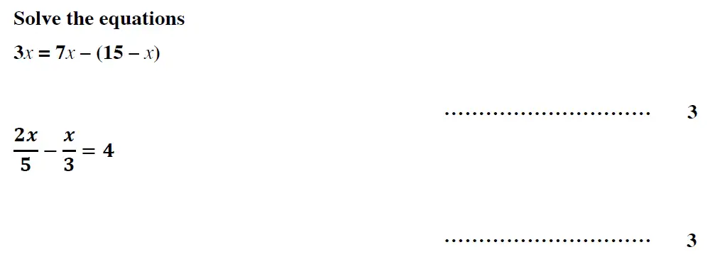 Question 2(a,b) - Reigate Grammar School – 13 Plus Maths Entrance Exam 2013 – Calculator