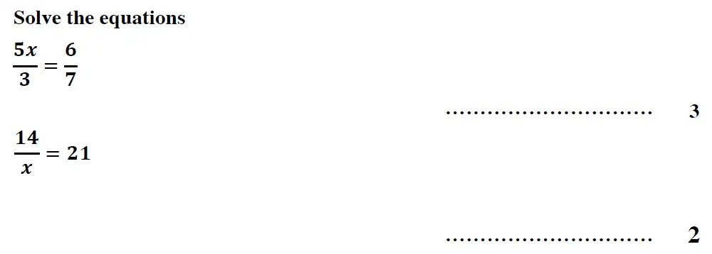 Question 2(c,d) - Reigate Grammar School – 13 Plus Maths Entrance Exam 2013 – Calculator