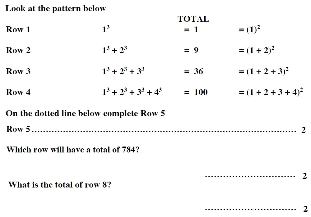 Question 5(a,b,c) - Reigate Grammar School – 13 Plus Maths Entrance Exam 2013 – Calculator