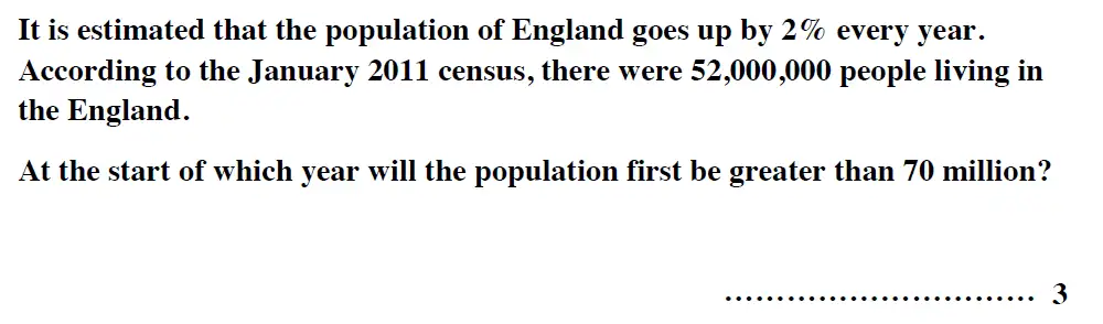 Question 8(iii) - Reigate Grammar School – 13 Plus Maths Entrance Exam 2013 – Calculator