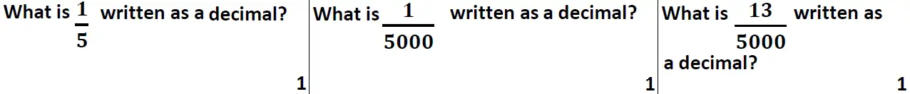 Question 26(26(a),26(b),26(c)) - Reigate Grammar School – 13 Plus Maths Entrance Exam 2013 – Non-calculator