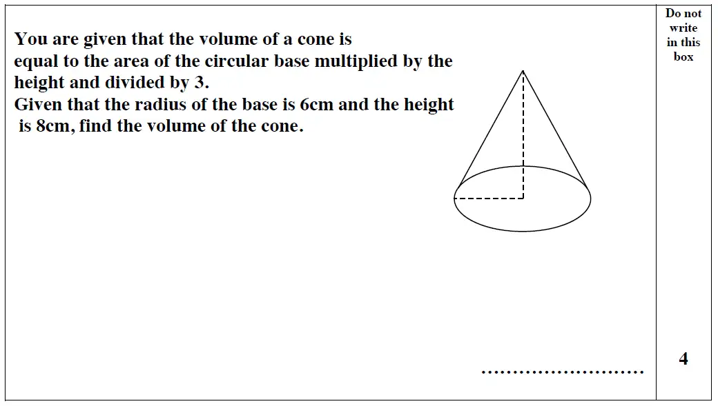 Question 3 - Reigate Grammar School – 13 Plus Maths Entrance Exam 2014 – Calculator
