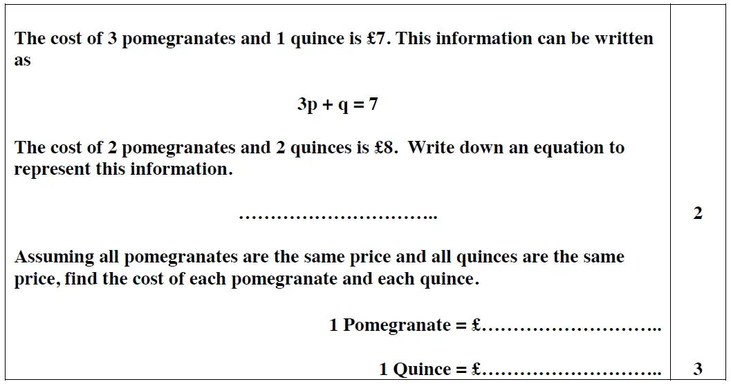 Question 4(i,4(ii)) - Reigate Grammar School – 13 Plus Maths Entrance Exam 2014 – Calculator