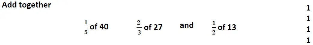 Question 11 - Reigate Grammar School – 13 Plus Maths Entrance Exam 2014 – Non-calculator