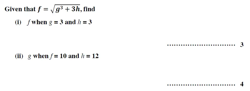 Question 1(i,1(ii)) - Reigate Grammar School – 13 Plus Maths Entrance Exam 2015 – Calculator