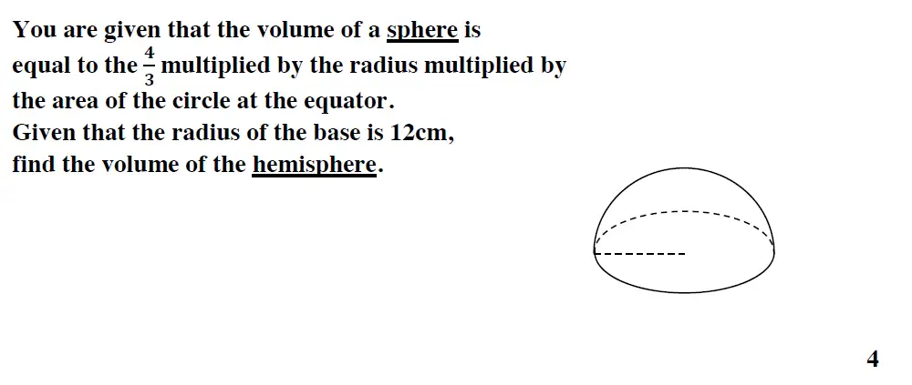 Question 3 - Reigate Grammar School – 13 Plus Maths Entrance Exam 2015 – Calculator