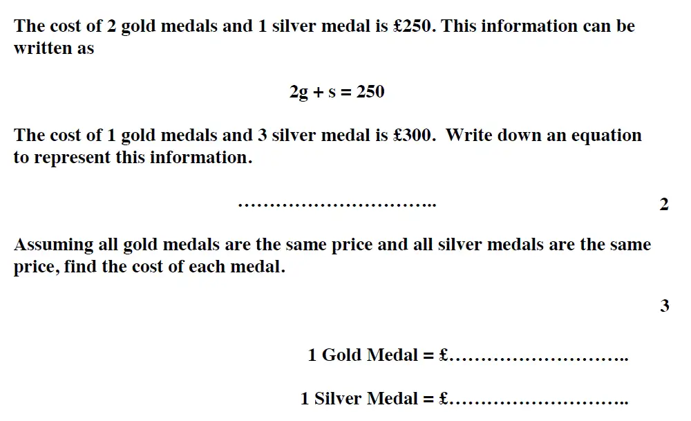 Question 4(i,4(ii)) - Reigate Grammar School – 13 Plus Maths Entrance Exam 2015 – Calculator