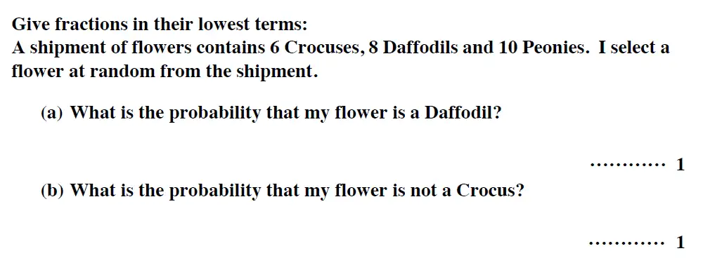 Question 7(a,b) - Reigate Grammar School – 13 Plus Maths Entrance Exam 2015 – Calculator