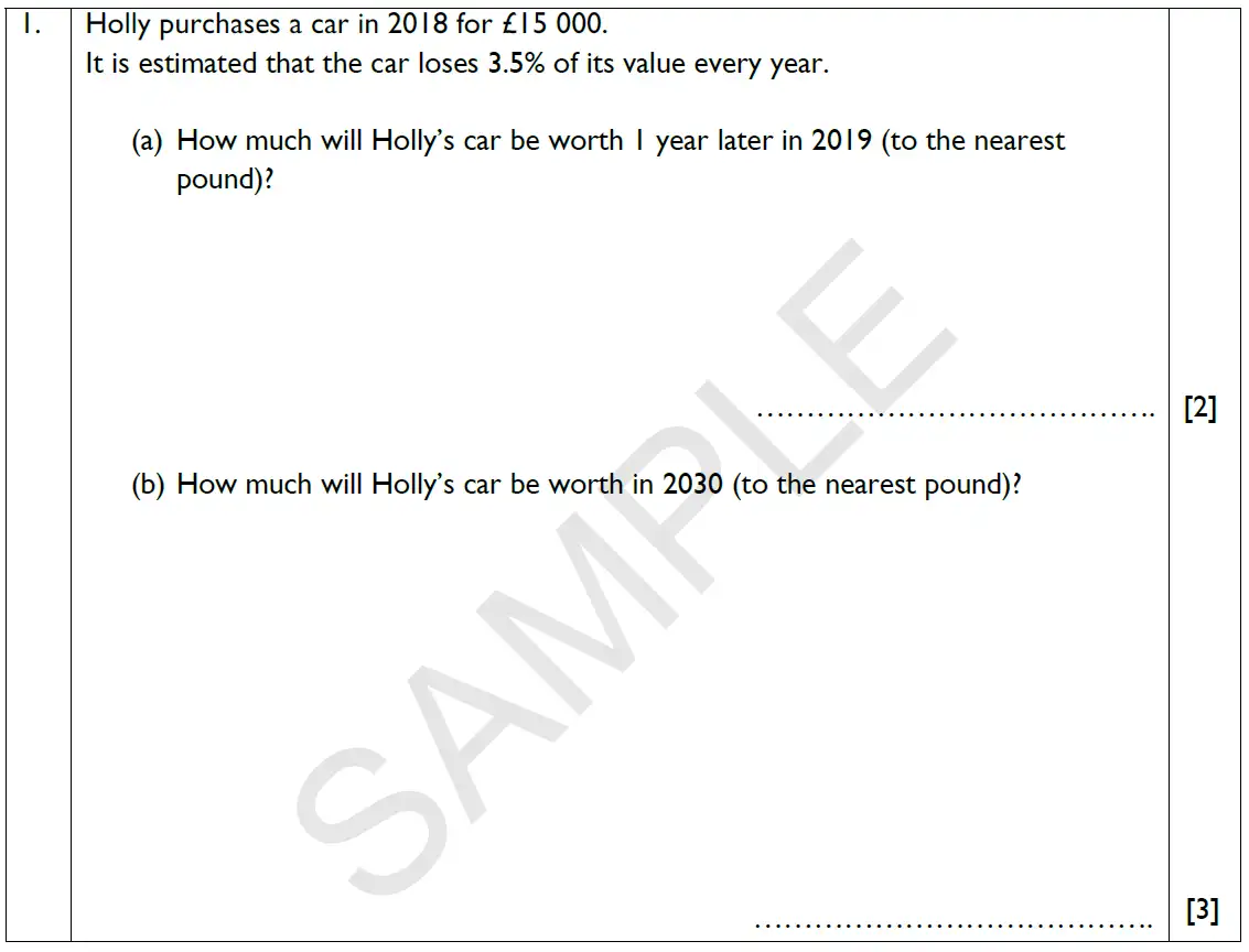 Question 1(a,b) - Reigate Grammar School – 13 Plus Maths Exam Paper 2018 – Calculator
