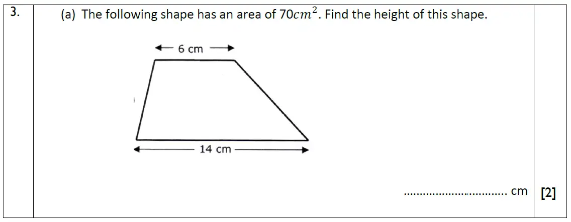 Question 3(a) - Reigate Grammar School – 13 Plus Maths Exam Paper 2018 – Calculator