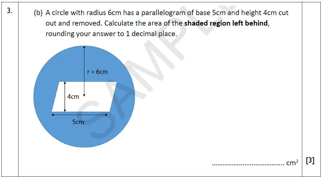 Question 3(b) - Reigate Grammar School – 13 Plus Maths Exam Paper 2018 – Calculator