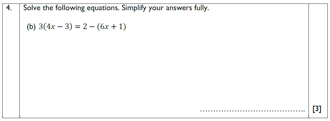 Question 4(b) - Reigate Grammar School – 13 Plus Maths Exam Paper 2018 – Calculator