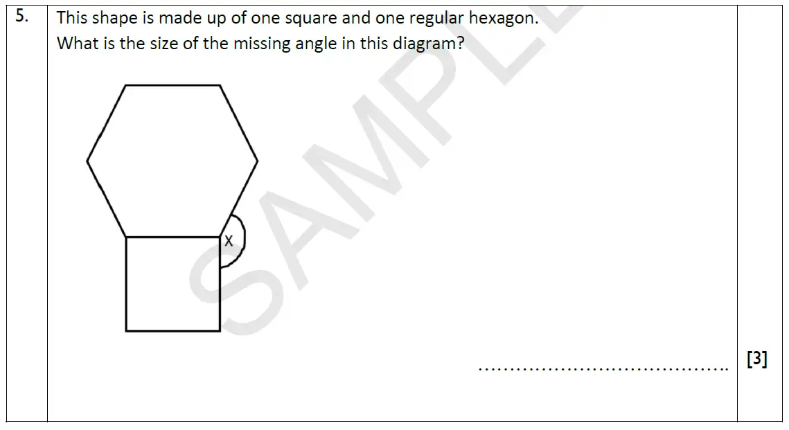 Question 5 - Reigate Grammar School – 13 Plus Maths Exam Paper 2018 – Calculator