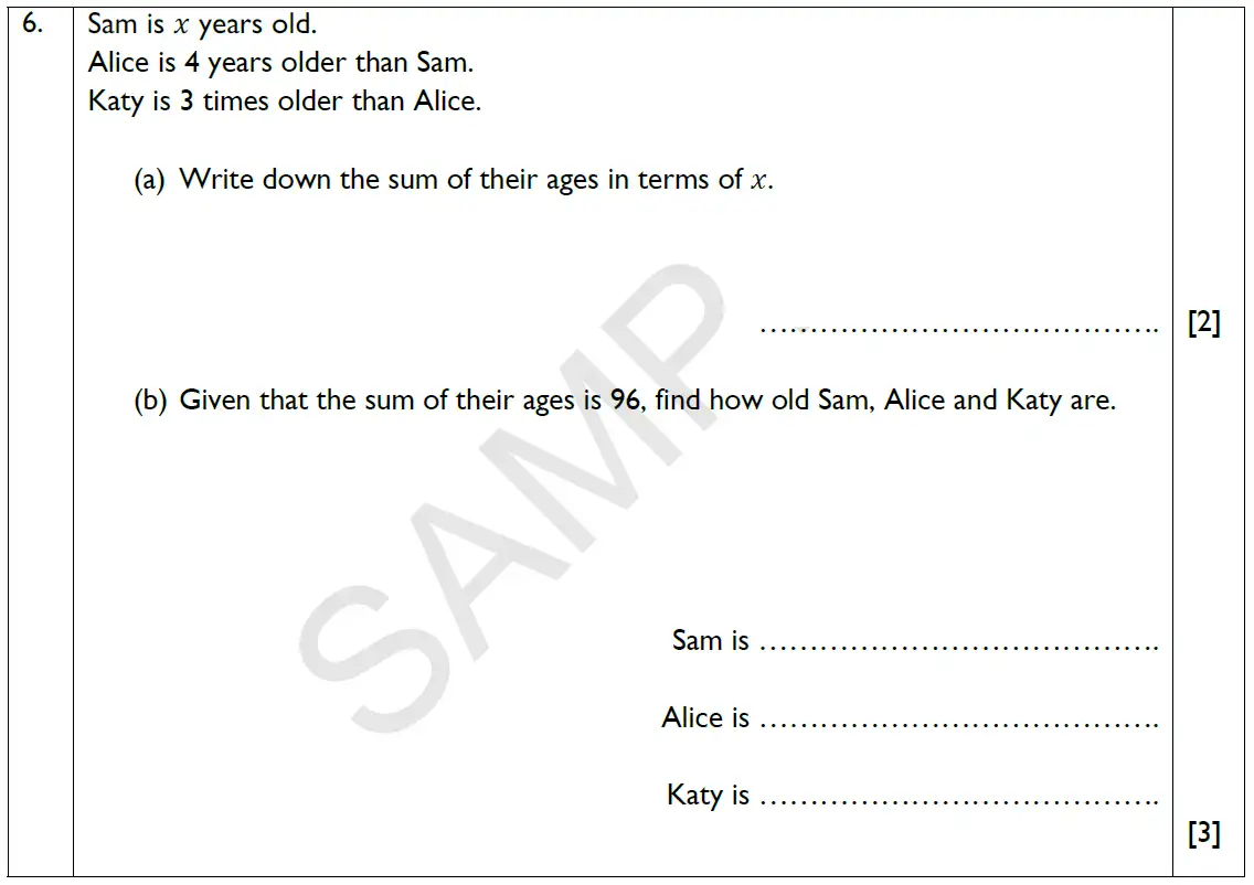 Question 6(a,b) - Reigate Grammar School – 13 Plus Maths Exam Paper 2018 – Calculator
