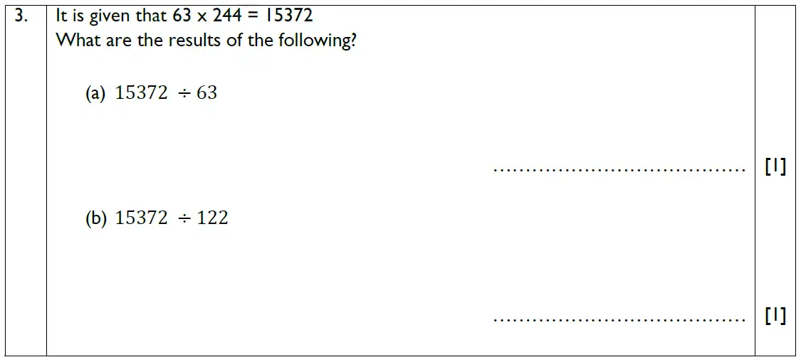 Question 03 - Reigate Grammar School - 13 Plus Maths Exam Paper 2018 - Non-calculator