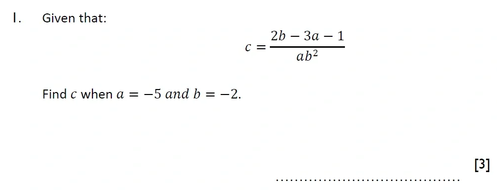 Question 01 - Reigate Grammar School 13 Plus Maths Sample Paper 2 - Calculator 2026