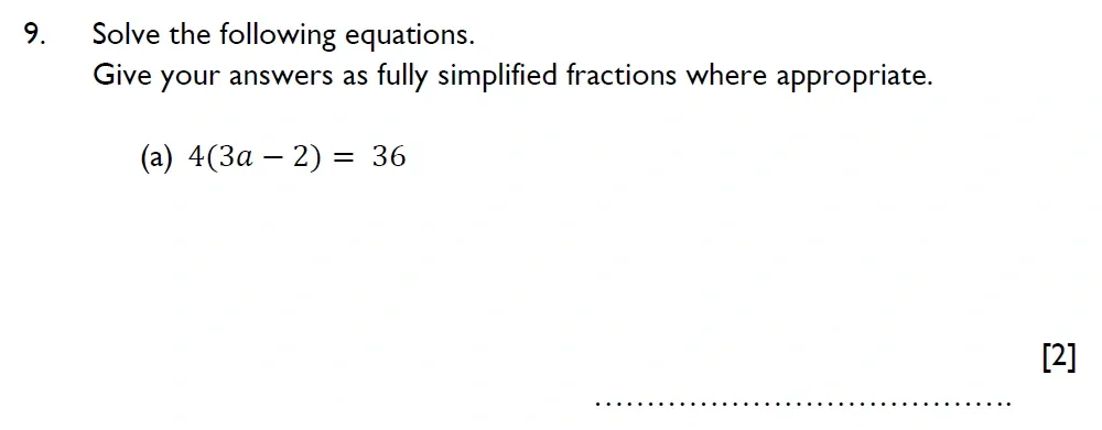 Question 09(a) - Reigate Grammar School 13 Plus Maths Sample Paper 2 - Calculator 2026